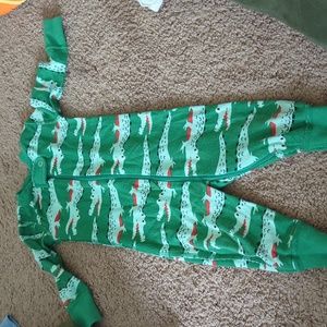 * 3 FOR $10 ALL BABY CLOTHES * Hanna Andersson Green Alligator Footless Pajamas